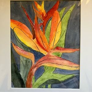 Watercolor Botanical Wall Art, Plant Leaves Painting Framed in Acid Free Art Kit